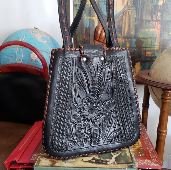🚫SOLD🚫 Vintage Leather Hand tooled Purse Bag - Picture 3 of 7